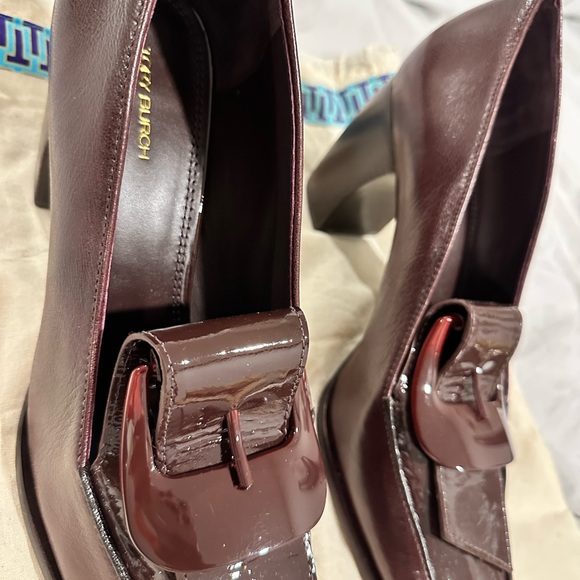 Tory Burch Dark Red Patent Leather Loafers - Picture 2 of 6